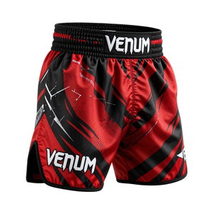 Pantalones Cortos de Boxeo Venum para Hombre, Color Rojo y Negro, Estampado por Sublimación, Absorción de Humedad, Secado Rápido, Ropa Deportiva - Product Image 4