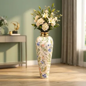 Elegante Florero Metálico Hecho a Mano, Diseño de Porcelana Metálica, para Bodas, Cenas, Decoración de Mesa - Product Image 4