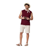Gilet sans manches rétro de style américain pour hommes, gilet en pur coton, haut ample et décontracté d'été, grande taille