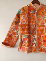 Blouson d'été haut de gamme avec motif floral, 100% coton