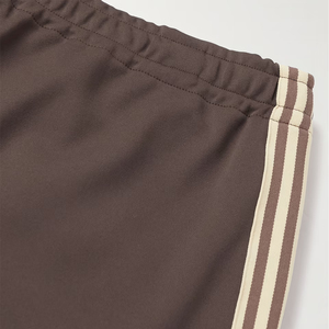 Men's Brown Casual Flare Pants Elastic Waist Side Stripes Casual Breathable Autumn Wear <b>Light</b> Weight Spandex Polyester <b>Trousers</b> - Product Image 5