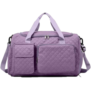 Bolsa Deportiva Morada, Color Sólido, Gran Capacidad, Cierre de Cremallera, Asa Suave, Correa Ajustable, Estilo Casual, Unisex, Poliéster - Product Image 4