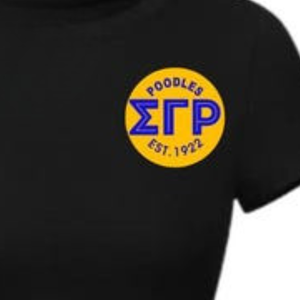 Robe moulante Sigma Gamma Rho pour femme, avec motif graphique de lettres grecques personnalisées, manches courtes, col rond, froncée, longueur midi, pour tenue de soirée et de sororité - Product Image 6