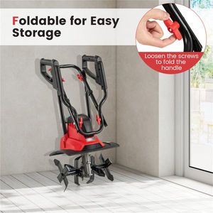 Cultivateur électrique de jardin 10 ampères avec 4 lames, largeur de travail de 14 pouces et poignée pliable, 380 tr/min - Product Image 6