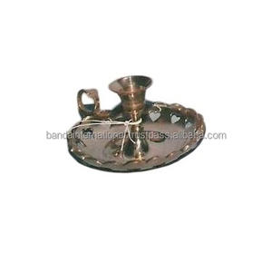 Brass Table Decorative <b>Candle</b> <b>Taper</b> Holder With Engraving Design And Gold Finished For Home Decor For Office Decor - Product Image 4