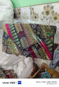 Handmade <b>Patchwork</b> Embroidered Clutch <b>Bag</b> Vintage Boho Ethnic Evening Purse Women's Fashion Envelope Handbag Gift - Product Image 3