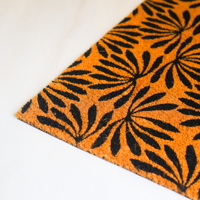 Paillasson imprimé Coco BloomRay en fibre de coco avec support en PVC, tapis d'entrée floral en fibre naturelle antidérapant, décoratif pour intérieur et extérieur