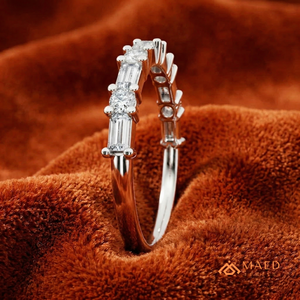 Anillo de Eternidad de Lujo de Plata de Ley 925 con Moissanita, Anillo de Compromiso con Corte Marquesa, Regalo de Aniversario para Mujer - Product Image 2