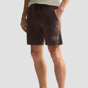 Shorts décontractés d'été pour hommes 100% coton, taille mi-haute, fermeture à cordon, séchage rapide, respirant, couleur unie, haute qualité, logo personnalisé OEM - Product Image 3