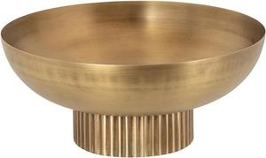 Elegante Cuenco Decorativo de Metal Dorado Hecho a Mano con Base Acanalada para Mesa de Centro, Plato Contemporáneo de Latón Mate sin BPA para Objetos Pequeños - Product Image 2