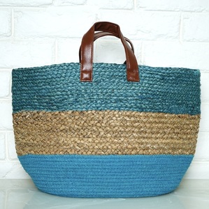 Bolso de Yute y Algodón Ecológico Personalizado 2026 de Moda con Asa Pequeña de Cuero, Estilo Bohemio Artesanal para Mujer, Tipo Bandolera Abierta para Playa - Product Image 1