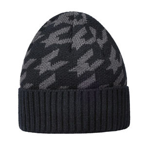 High Quality 100% <b>Wool</b> Winter Solid Color Customized Design Breathable Waterproof Unisex Hot Selling Fashion Jacquard <b>Beanies</b> - Product Image 1