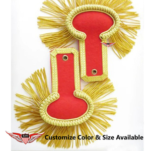 Epaulettes Rojos de la Mejor Calidad con Flecos, Epaulettes Franceses Napoleónicos, Ecológicos - Product Image 2