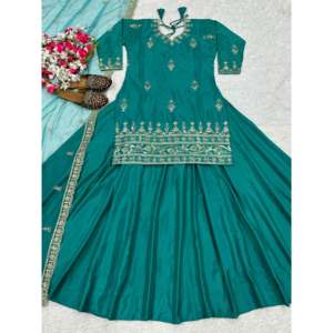 Conjunto de ropa de fiesta para mujer de diseñador Elegante Lehenga Hermosa Dupatta Top para un aspecto elegante - Product Image 3