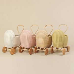 Poussette en rotin de taille personnalisable landau pour enfants poussette wagon pour poupées landaus en gros poussettes jouets - Product Image 1