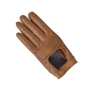 Leather <b>Driving</b> <b>Gloves</b> Full Finger Breathable Non-Slip Adjustable Wrist Strap Male Touchscreen Compatible Winter All Seasons - Product Image 6