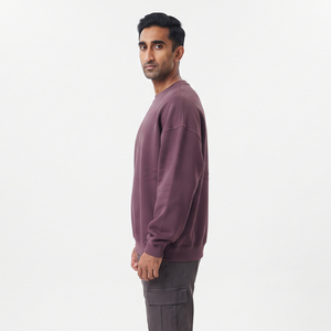 Sweat-shirt en molleton personnalisé pour homme, 100 % coton épais, coupe ample, épaules tombantes, col rond, style décontracté streetwear, OEM ODM - Product Image 3