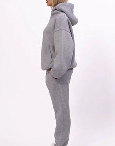 Conjuntos de Sudadera con Capucha y Pantalones Anchos de 2 Piezas para Mujer, 100% Algodón Antibacteriano, Trajes Deportivos Casuales de Invierno con Media Cremallera - Product Image 6