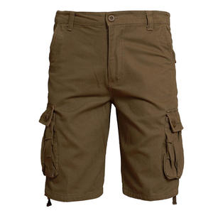 Men's Hot Summer Fashion Cargo Shorts Custom Logo Zipper Multi-Pocket <b>Elastic</b> WaisMen's 100% Cotton Canvas Tactical Shorts - Product Image 2