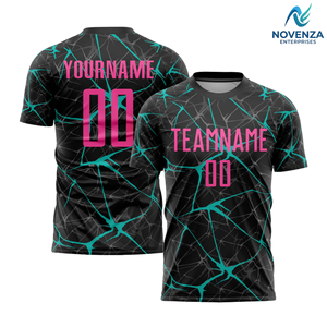 Camiseta de Fútbol con Diseño de Vidrio Agrietado, Uniforme de Fútbol Personalizado por Sublimación de Manga Corta por Novenza - Product Image 2