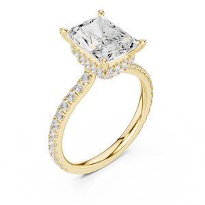 Bague de fiançailles classique en or 10k 14k 18k avec diamant radiant de 3 carats cultivé en laboratoire, rapport IGI, VVS EF, pour anniversaire, mariage - Product Image 3