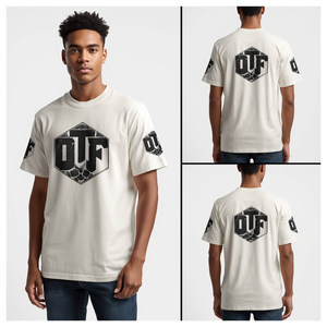 T-shirt pour homme imprimé DTF, motif hexagonal, coupe oversize, style streetwear décontracté, en coton - Product Image 4