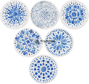 Posavasos de Lujo con Incrustaciones de Hueso, Hecho a Mano, Cuadrado, 4x4 Pulgadas, Multicolor, Decoración de Mesa, Tradebyd - Product Image 3