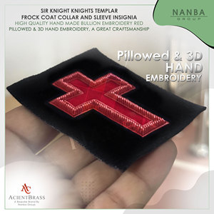 Insignia Roja para la Manga del Abrigo de los Caballeros Templarios |   Accesorios para el Uniforme de los Caballeros Templarios |   Accesorios de Vestimenta Masónica - Product Image 5