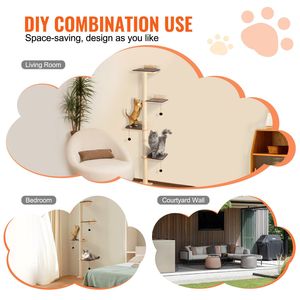 Mobili a parete a forma di albero di gatto con Scratcher a forma di piattaforma - Product Image 6
