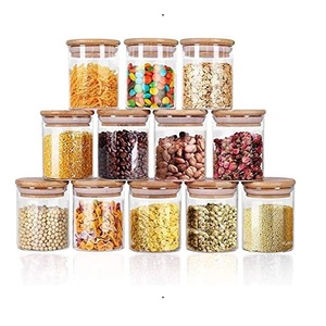 Modern Borosilicate Glass Kitchen Jar with Wooden Top for <b>Coffee</b> Beans <b>Tea</b> and <b>Sugar</b> Storage - Product Image 2