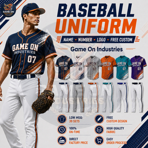 Maillot de baseball sublimé respirant de bonne qualité 2026 avec pantalon à passepoil assorti – Uniformes d'équipe sportive personnalisés - Product Image 1