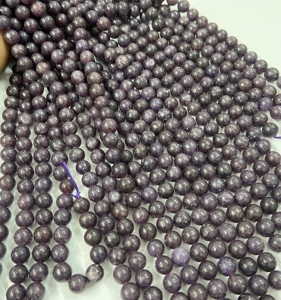 Perles rondes en Lépidolite de la marque Rare Gems Factory, brins de 15,5 pouces, perles rondes en pierre - Product Image 6