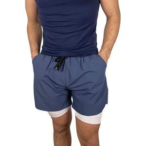 Pantalones Cortos Deportivos 2 en 1 para Hombre, al por Mayor, Personalizados, de Alta Calidad, Compresivos, para Gimnasio, Running y Fitness - Product Image 1