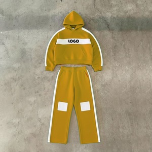Unisex XXL Cotton French Terry Pullover Sweatpants Hoodie Set Winter Tracksuits Printed Fleece Technique Logo Wholesale Fabric - Product Image 6