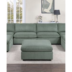 Colore salvia 7pc Set componibile componibile velluto a coste divano 2 cunei angolari 2 poltrone 3 poltroncine da soggiorno mobili - Product Image 2