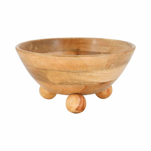 Tazón de servir de madera de acacia de calidad premium hecho a mano con acabado marrón natural, tazón redondo de madera para ensalada y frutas para el hogar y la cocina. - Product Image 3