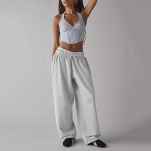 Pantalon de survêtement pour femme de haute qualité, 85% coton, 15% polyester, avec cordon de serrage, pantalon oversize pour femme - Product Image 2