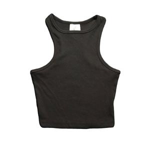 Débardeur décontracté grande taille pour femmes noir coupe ajustée tissu tricoté de qualité supérieure conception personnalisée haut à la mode - Product Image 1