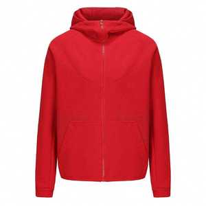 Sweat-shirt à capuche zippé personnalisé en coton French Terry, col montant, entièrement zippé, style streetwear décontracté - Product Image 6