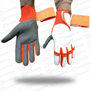 Los mejores guantes de bateo de béisbol y softball, combinación de Color blanco, gris y naranja única, estilo de puño largo, más suave para entrenar sólido - Product Image 3