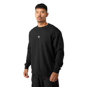 Sudadera Negra de Cuello Redondo para Hombre, Algodón Premium, Manga Larga, Estilo Deportivo, Ropa Urbana, Suministro al por Mayor OEM - Product Image 4