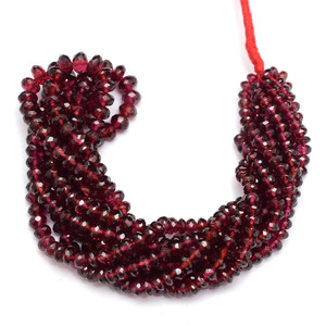 Cuentas facetadas de granate AAA+ de 4mm-6mm, cuentas sueltas de granate rojo natural de Mozambique, piedra semipreciosa para la fabricación de joyería. - Product Image 2