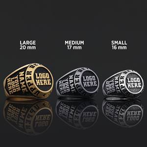 Anillo Personalizado BOJ 011 con Nombre Grabado y Logotipos Personalizados, Hecho a Mano en Plata 925 Chapada en Oro, Diseño Exclusivo, Precio Bajo, Gran Venta - Product Image 2