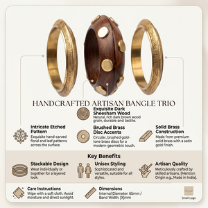 Bracelets en bois faits à la main avec textures naturelles et designs élégants, style vintage pour la mode ethnique et les cadeaux - Product Image 6