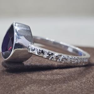 925แหวนพลอยโกเมนรูปหยดน้ำตาแบบแฮนด์เมดแหวนเงินแท้สำหรับ Vermeil - Product Image 2