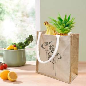 Natural Fiber Jute Beach <b>Bag</b> with Stylish Finish Perfect for Casual Outings and Weekend Getaways - Product Image 1