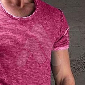 Camiseta Casual para Hombre, 100% Algodón, Lisa, con Efecto Desgastado, Logotipo Personalizado, Estilo Urbano, Transpirable, Ecológica, Manga Corta, Venta al Por Mayor - Product Image 5
