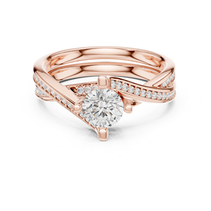 แหวนเพชรทรงกลมทองคำ 14K สำหรับผู้หญิง |   ของขวัญวันครบรอบ |   เพชรที่เพิ่งเพาะเลี้ยง - Product Image 3