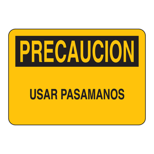 ป้ายเตือนความปลอดภัย Brady Spanish PRECAUCION Usar Pasamanos ป้ายเตือน ABS สำหรับบันไดและสถานที่ทำงาน - Product Image 2