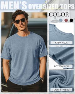 Camiseta Casual de Algodón para Hombre, Manga Corta, Cuello Redondo, Color Sólido, Transpirable, Cómoda, para Uso Diario, Fabricante de Ropa - Product Image 5
